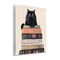 Stupell Industries Book Stack Black Cat Wall Plaque Art, design by Arlington Prints